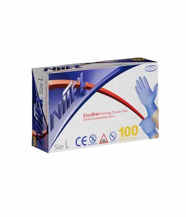 دستکش یکبار مصرف نیتریل نیتکس 100 عددی